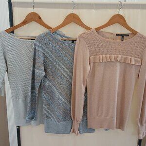 LOT OF 3 Beautiful White House Black Market Sweater Tops XS